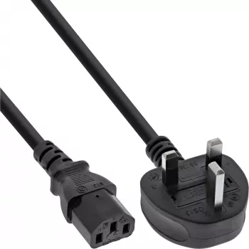 „InLine“ 30 vnt. pakuotė Bulk-Pack maitinimo laidas, angliškas kištukas / 3 kontaktų IEC C13 kištukas