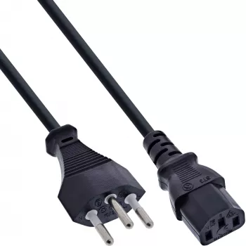 InLine 40 vnt. pakuotėje „Bulk-Pack“ maitinimo laidas Šveicarijos J tipo / 3 kontaktų IEC C13 kištukas