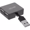 InLine USB 2.0 4 prievadų šakotuvas, USB-A kištukas į 4x USB-A lizdą, laidas 4 cm