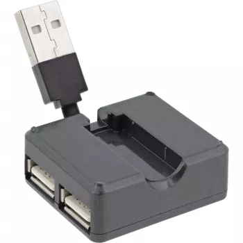 InLine USB 2.0 4 prievadų šakotuvas, USB-A kištukas į 4x USB-A lizdą, laidas 4 cm