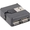 InLine USB 2.0 4 prievadų šakotuvas, USB-A kištukas į 4x USB-A lizdą, laidas 4 cm