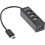 InLine USB 2.0 4 prievadų šakotuvas, USB-C kištukas į 4x USB-A lizdą, laidas 15 cm