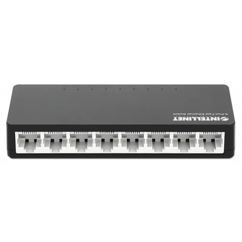 Intellinet 8 prievadų Fast Ethernet komutatorius, stalinis, plastikinis, IEEE 802.3az (Energiją taupantis Ethernet), juodas