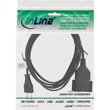 InLine Euro Type C maitinimo ilgintuvas kištukas/kontaktinis lizdas, juodas, 5 m