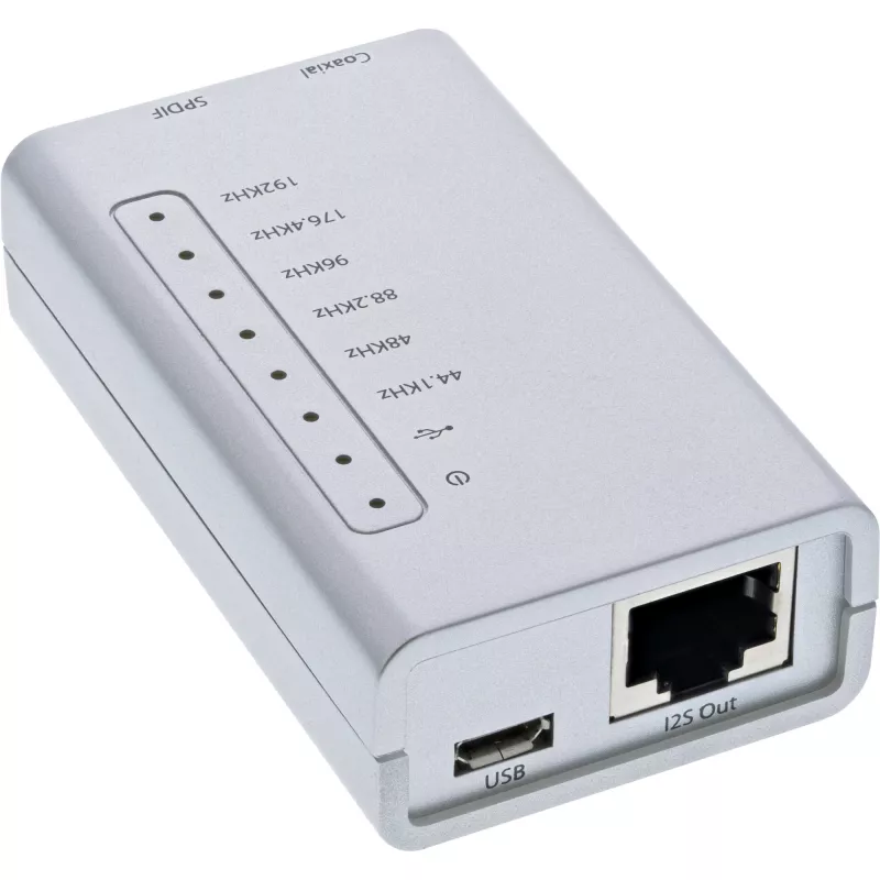 USB HD garso adapteris InLine 33053I 24 bitų 192 kHz skaitmeninis koaksialinis/Toslink/I2S keitiklis