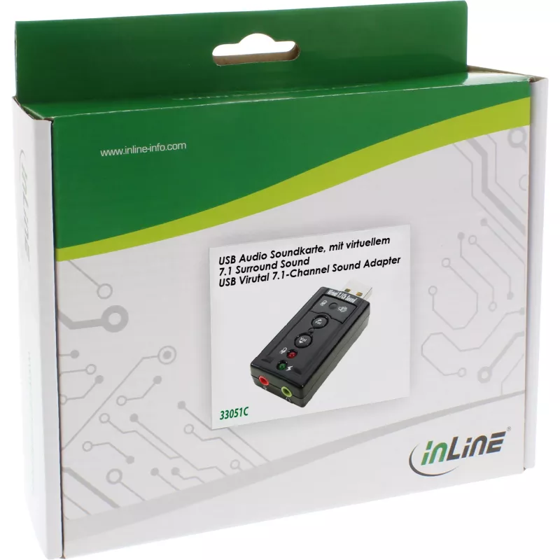 USB garso plokštė InLine 33051C su virtualiu 7.1 erdviniu garsu