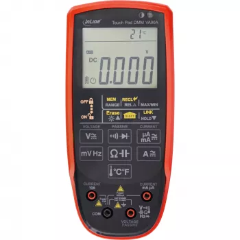 Multimetras InLine 43127 su jutikliniu kilimėliu, apšviestu LED ekranu 62x50 mm, CAT III/CAT IV, AA baterija