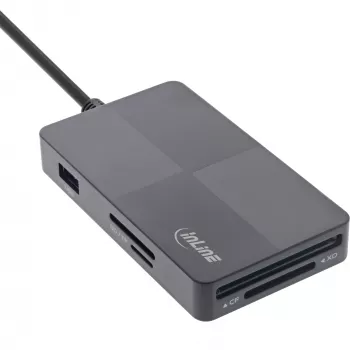 InLine 66772F kortelių skaitytuvas USB pilkas