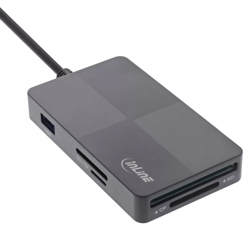 InLine 66772F kortelių skaitytuvas USB pilkas