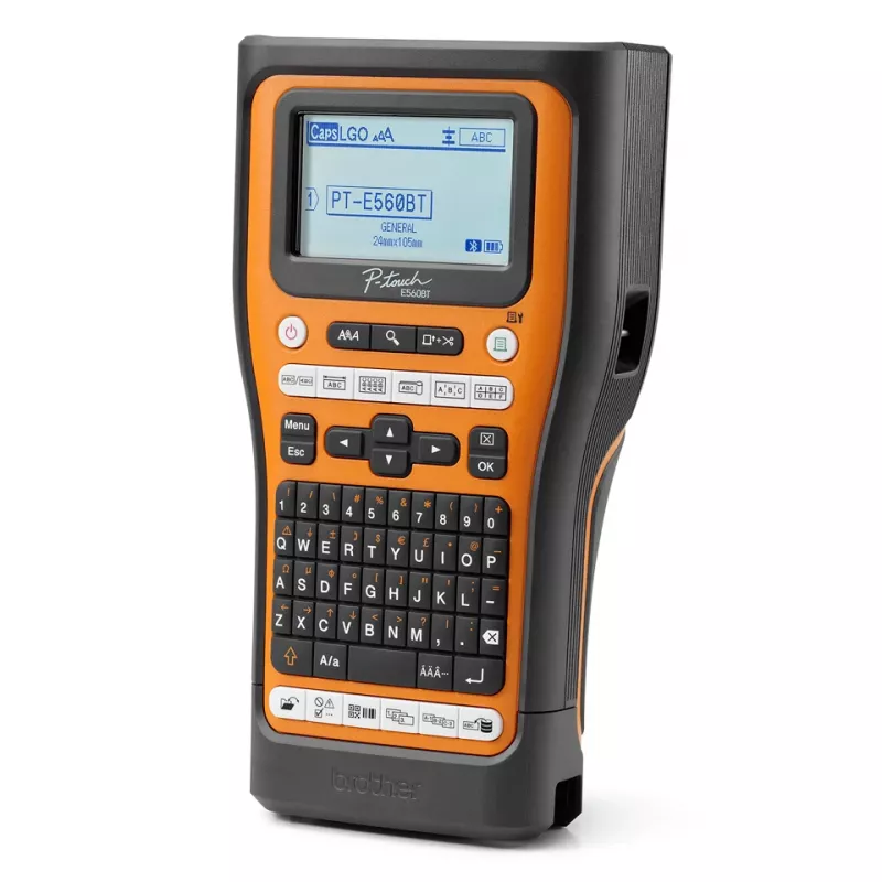 Brother PT-E560BTSP etikečių spausdintuvas, terminio perkėlimo, 180 x 180 DPI, 30 mm/s, laidinis ir belaidis ryšys, HSE/TZe, Bluetooth, QWERTZ