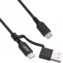 InLine 2in1 USB-C laidas + USB-A adapteris, USB 2.0, 100W, TPE, juodas, 1 m