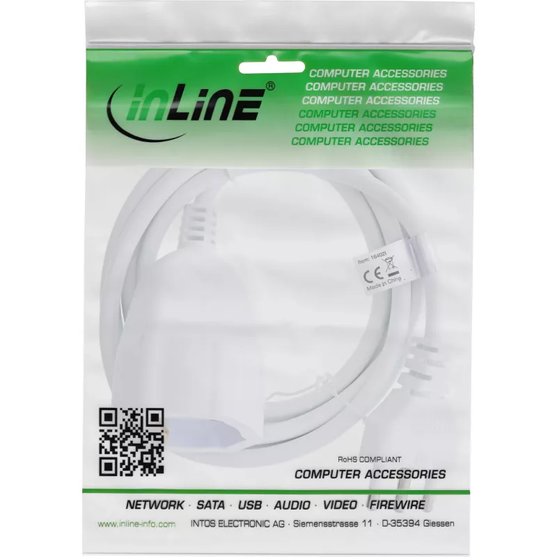 InLine 16403I maitinimo ilgintuvas 3 m 1 kintamosios srovės lizdas (-ai) Vidinis Baltas