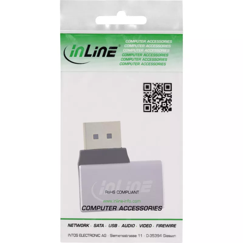 InLine 17291D laido jungties adapteris DisplayPort Pilka, juoda