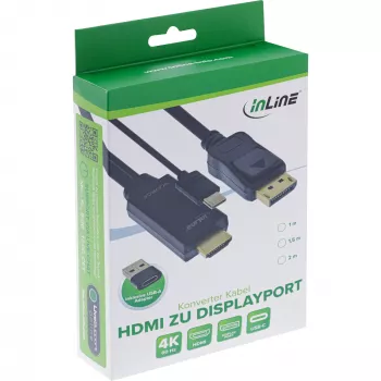 Aktyvus vaizdo keitiklis InLine 17161I 3840x2160 HDMI į DisplayPort