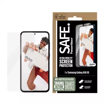 PanzerGlass SAFE. by ® ekrano apsauga Samsung Galaxy A56 5G | itin plati pritaikymo sritis su EasyAligner