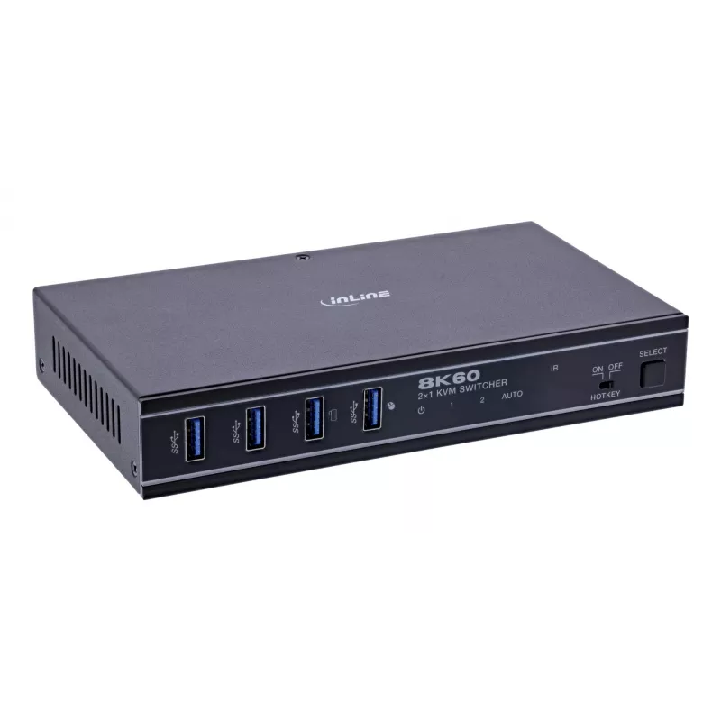 InLine 57885C KVM jungiklis montavimui į stelažą, juodas