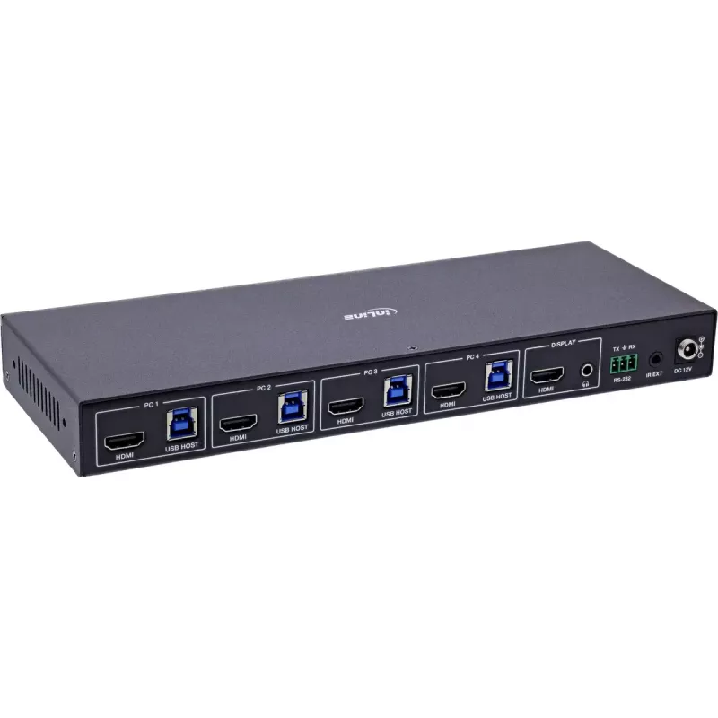 InLine 57885D KVM jungiklis montavimui į stelažą, juodas