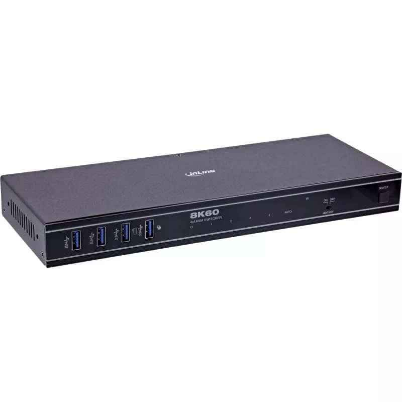 InLine 57885D KVM jungiklis montavimui į stelažą, juodas