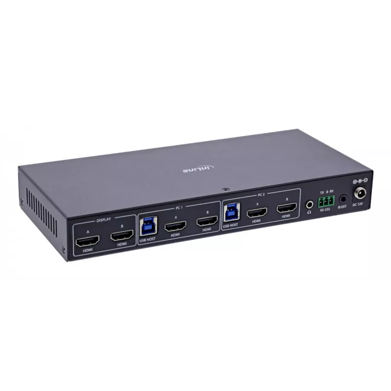 InLine 57885H KVM jungiklis montavimui į stelažą, juodos spalvos