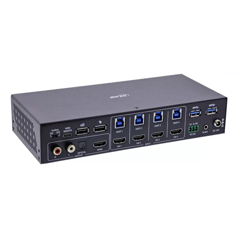 InLine 57885I KVM jungiklis montavimui į stelažą, juodas