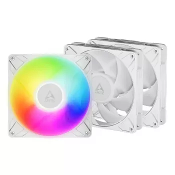 ARCTIC Freezer P14 Pro A-RGB (balta) – 3 vnt. pakuotė 140 mm A-RGB PWM ventiliatorius su kabelių skirstytuvu