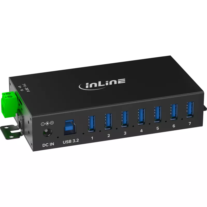 InLine 35396B sąsajų šakotuvas USB 3.2 Gen 1 (3.1 Gen 1) Type-B 5000 Mbit/s juodas