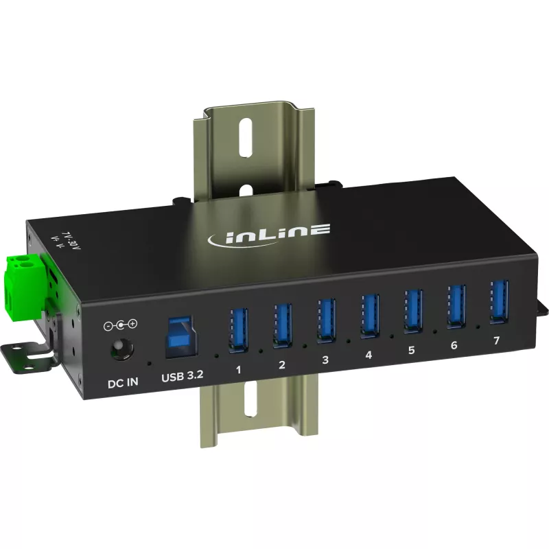 InLine 35396B sąsajų šakotuvas USB 3.2 Gen 1 (3.1 Gen 1) Type-B 5000 Mbit/s juodas