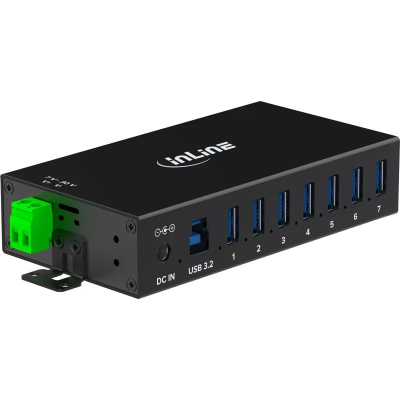 InLine 35396B sąsajų šakotuvas USB 3.2 Gen 1 (3.1 Gen 1) Type-B 5000 Mbit/s juodas