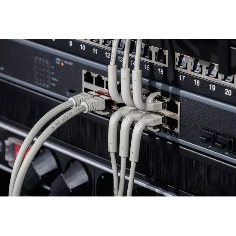 Digitus CAT 6A F-FTP lankstus komutacinis kabelis varinis 0,5 m pilkas