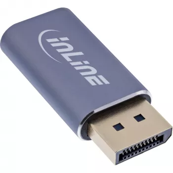 InLine 64107I vaizdo kabelio adapteris USB Type-C DisplayPort Pilka