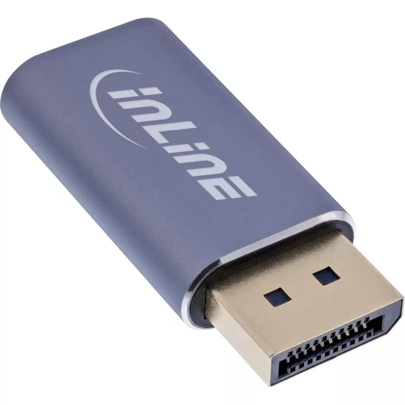 InLine 64107I vaizdo kabelio adapteris USB Type-C DisplayPort Pilka