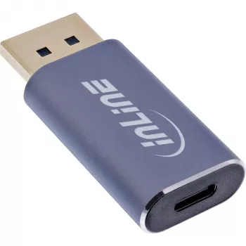 InLine 64107I vaizdo kabelio adapteris USB Type-C DisplayPort Pilka