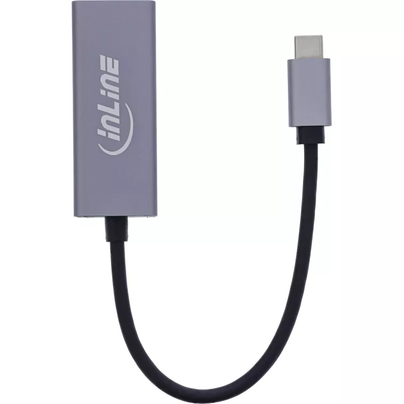 InLine 33380Q RJ-45 adapteris USB Type-C kištukas 1 Gbit/s pilkas