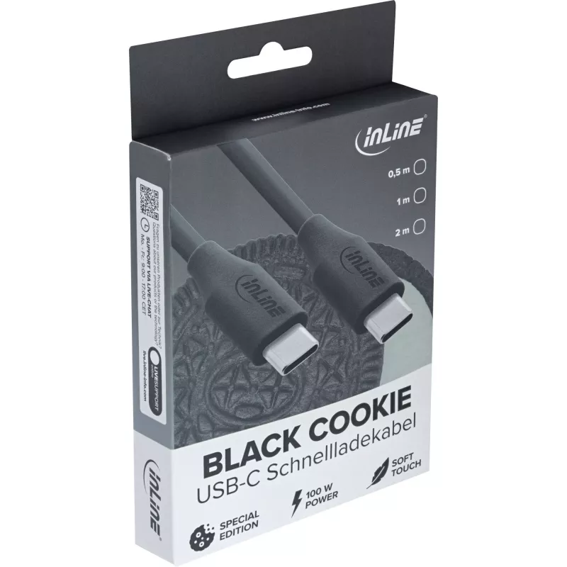 InLine 35891 USB kabelis USB 2.0 1 m USB C juodas