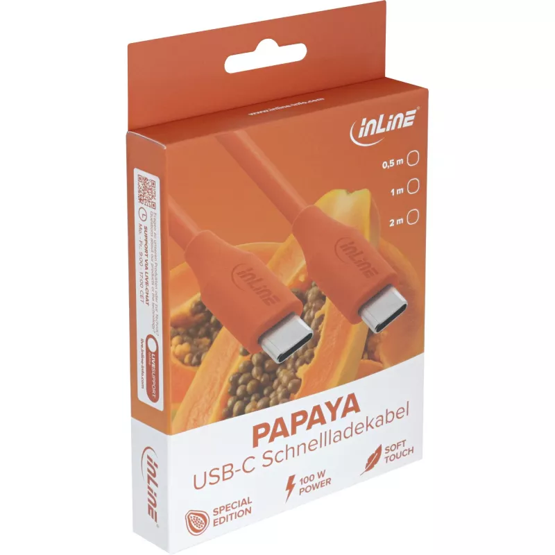 USB laidas InLine 35895O 0,5 m USB C oranžinis USB 2.0 0,48 Gbit/s
