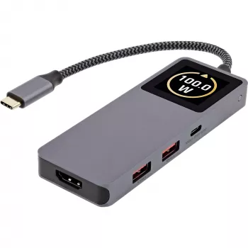 USB-C sąsajų šakotuvas InLine 35392D USB 3.2 Gen 2 Type-C pagrindinis prie HDMI, USB-A, USB-C 10000 Mbit/s pilka