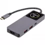 USB-C sąsajų šakotuvas InLine 35392D USB 3.2 Gen 2 Type-C pagrindinis prie HDMI, USB-A, USB-C 10000 Mbit/s pilka