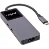 USB-C sąsajų šakotuvas InLine 35392D USB 3.2 Gen 2 Type-C pagrindinis prie HDMI, USB-A, USB-C 10000 Mbit/s pilka
