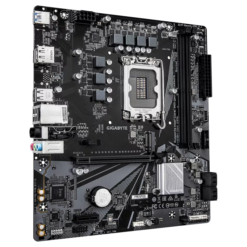 GIGABYTE H610M D3W WIFI6 pagrindinė plokštė – palaiko 14-os kartos Intel Core procesorius, 5+1+1 fazių VRM, iki 5600MHz DDR4, 1xPCIe 3.0 M.2, Wi-Fi 6, 1GbE LAN, USB 3.2 Gen 1