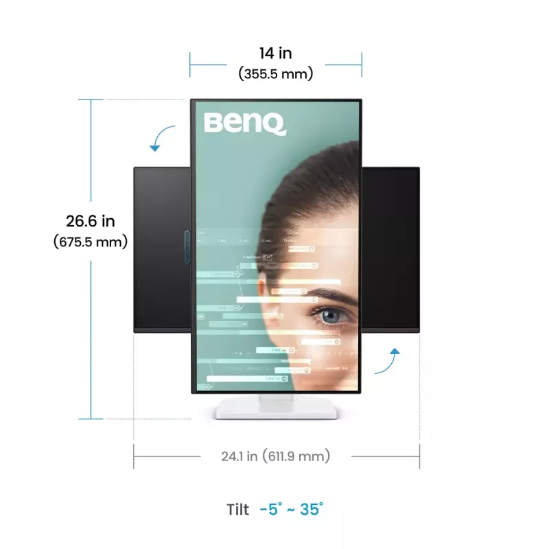 BenQ 27 inch 1080p FHD „Eye-Care“ biuro monitorius namams