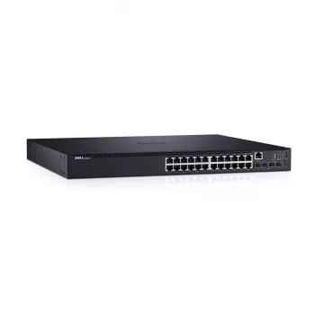 DELL N1524P valdomas L3 Gigabit Ethernet (10/100/1000) maitinimas per Ethernet (PoE) 1U juodos spalvos