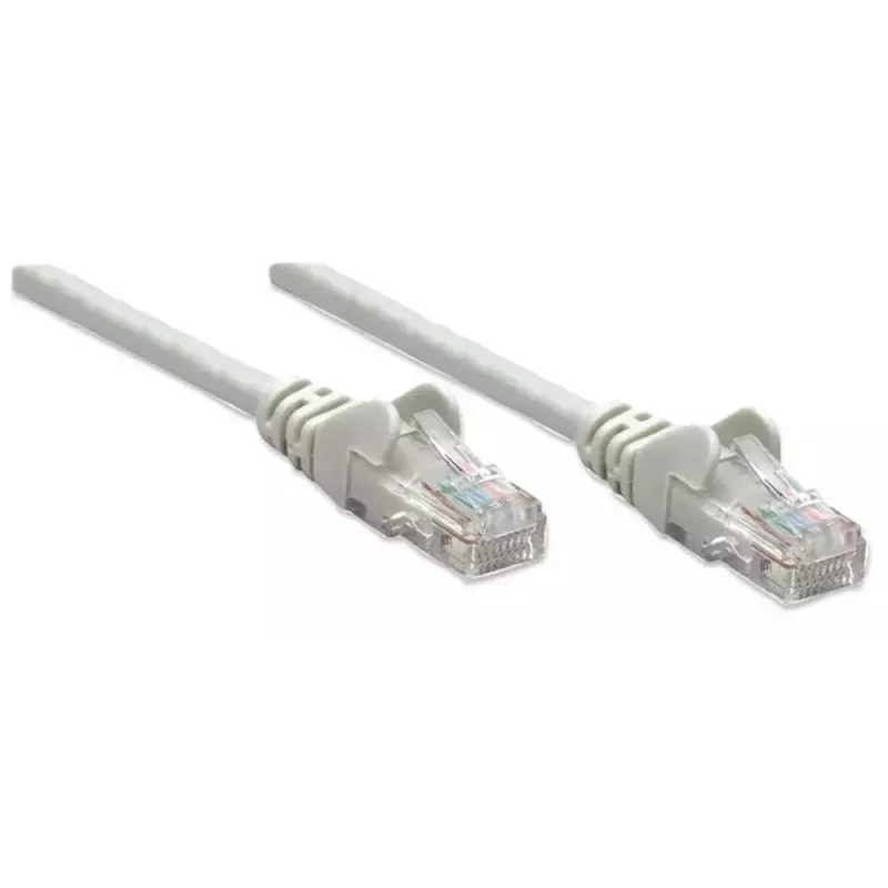 Intellinet tinklo kabelis, Cat6, 3 m, pilkas, CCA, U/UTP, PVC, RJ45, auksuoti kontaktai, nesikabinantis, su apsaugine mova, garantija visam laikui