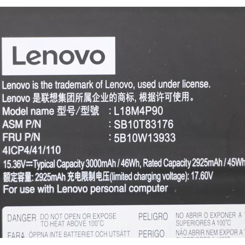 Vidinė ličio jonų nešiojamojo kompiuterio baterija Lenovo 46Wh modelis 5B10W13933