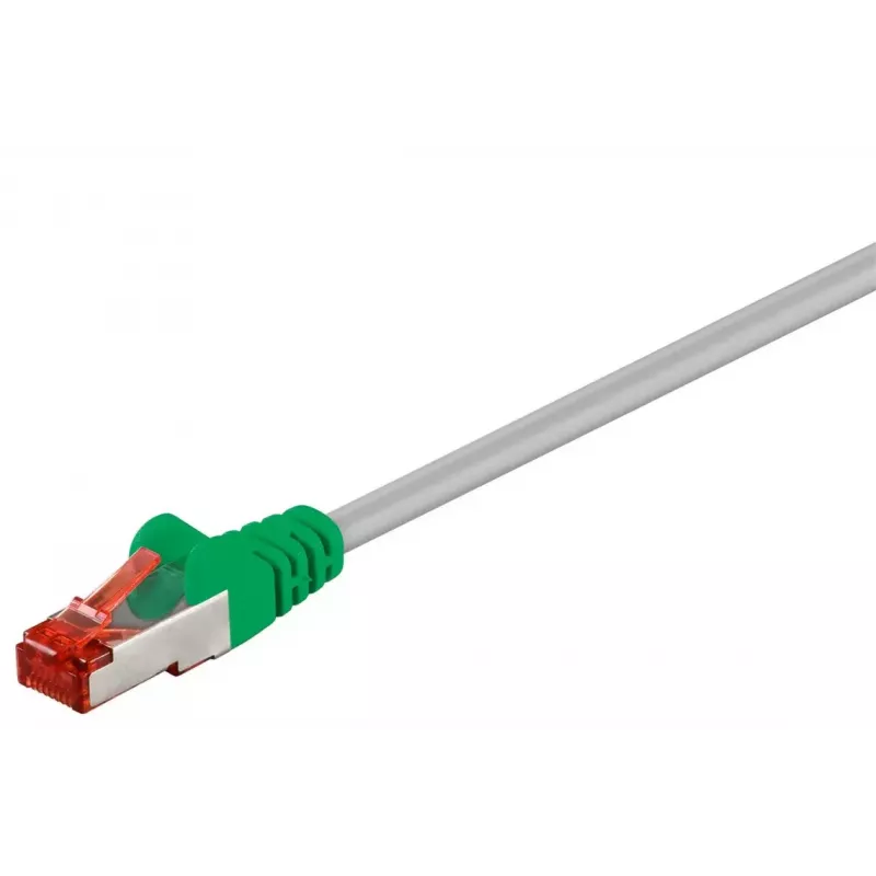 Tinklo kabelis Goobay 68456 žalias pilkas 1m Cat6 S/FTP