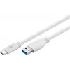 USB kabelis Goobay 67188 USB 3.2 Gen 1 1m USB C USB A Baltas