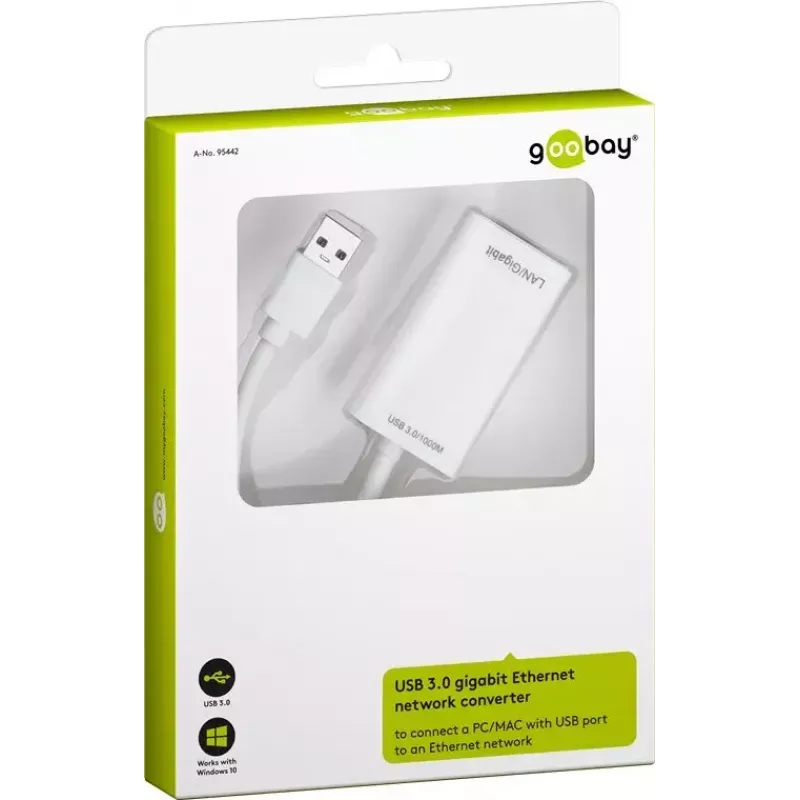 USB 3.0 Gigabit Ethernet tinklo keitiklis Goobay 95442