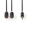 Garso kabelis Nedis CABW22200AT10 1m 3,5 mm 2xRCA Antracitas