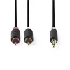 Garso kabelis Nedis CABW22200AT20 2m 3,5 mm 2 x RCA antracito