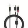 Garso kabelis Nedis CABW22200AT20 2m 3,5 mm 2 x RCA antracito
