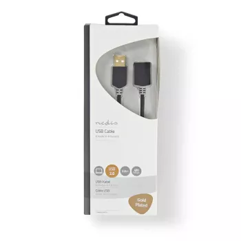 USB laidas Nedis CCBW60010AT20 2 m USB 2.0 USB A antracitinis
